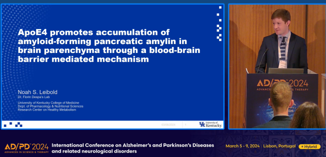 screenshot of Noah's talk on the ADPD virtual platform